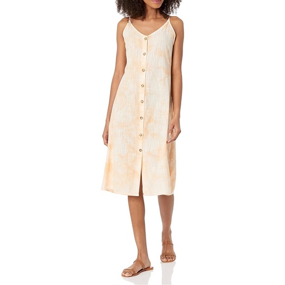 Roxy Womens Wild Ties Dress midi medium - Apricot - great for graduation‎ - Picture 1 of 9